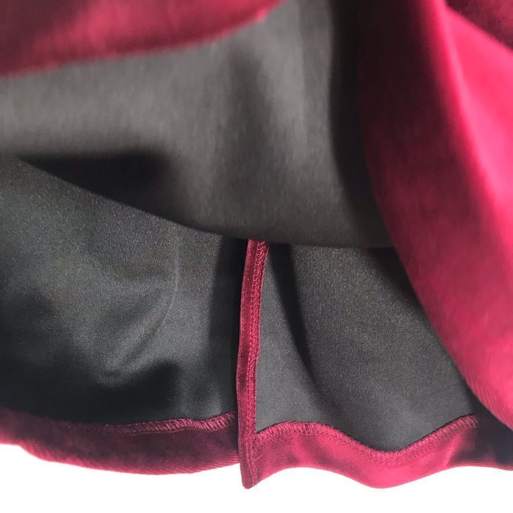 Express Wine Red Strapless Sweetheart Velour Holiday Pencil Dress - Picture 13 of 16